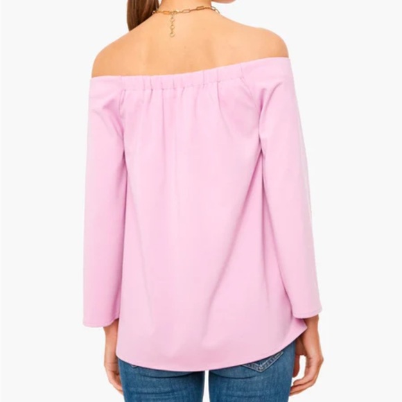 Tuckernuck Miranda Off The Shoulder Blouse Lilac Purple Long Sleeve Sz S - Picture 3 of 11